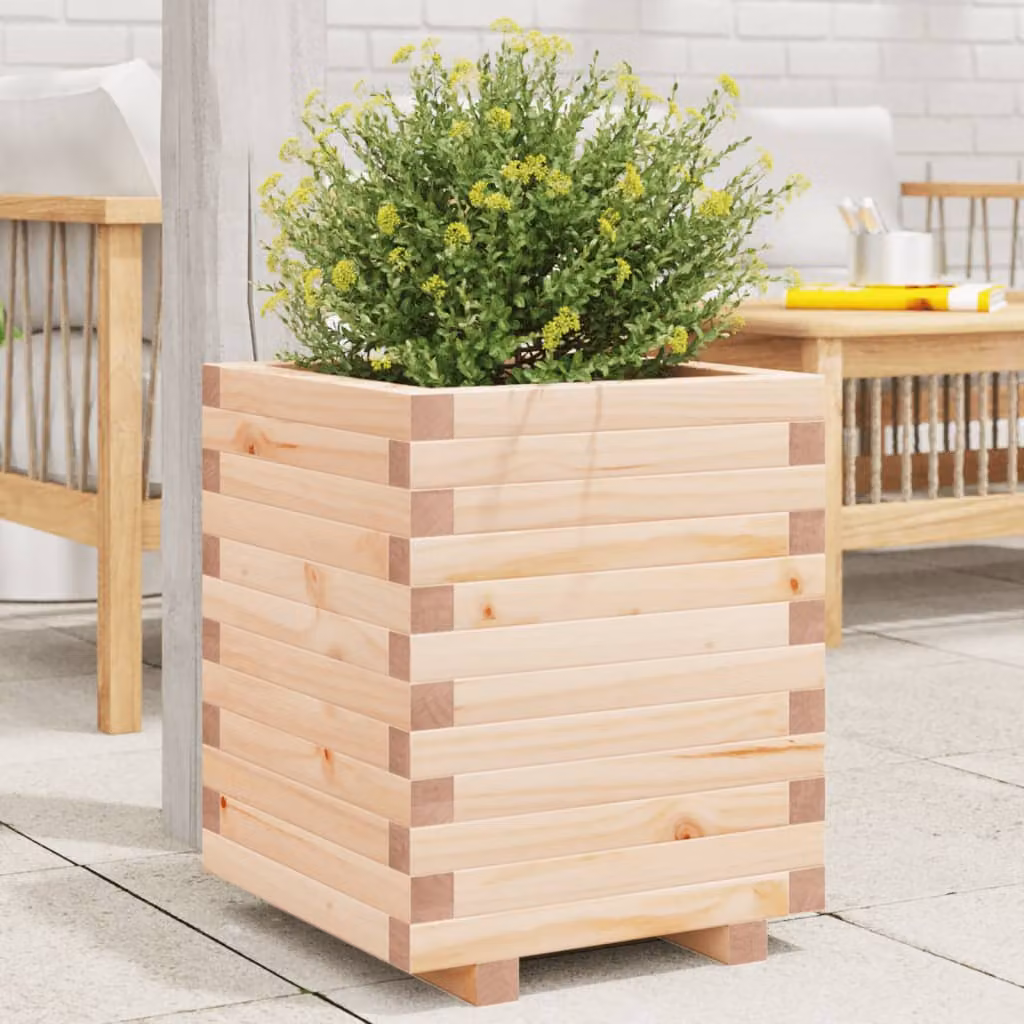 Fioriera da giardino vidaXL in legno di pino, colore marrone/beige, L/P/H: 40 x 40 x 49,5 cm