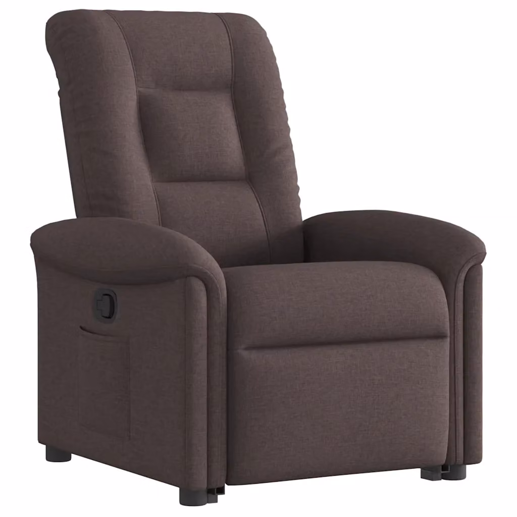 Poltrona Alzapersona Reclinabile vidaXL in Tessuto Marrone con Assistenza Elettrica per Senior – 2