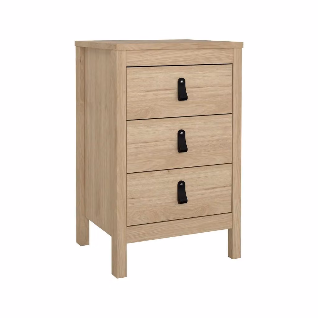 Comodino Lombardia DMORA in Rovere, Comò basso e Tavolino da notte moderno, L: 43,8 cm, P: 38,4 cm, H: 70,1 cm – 2