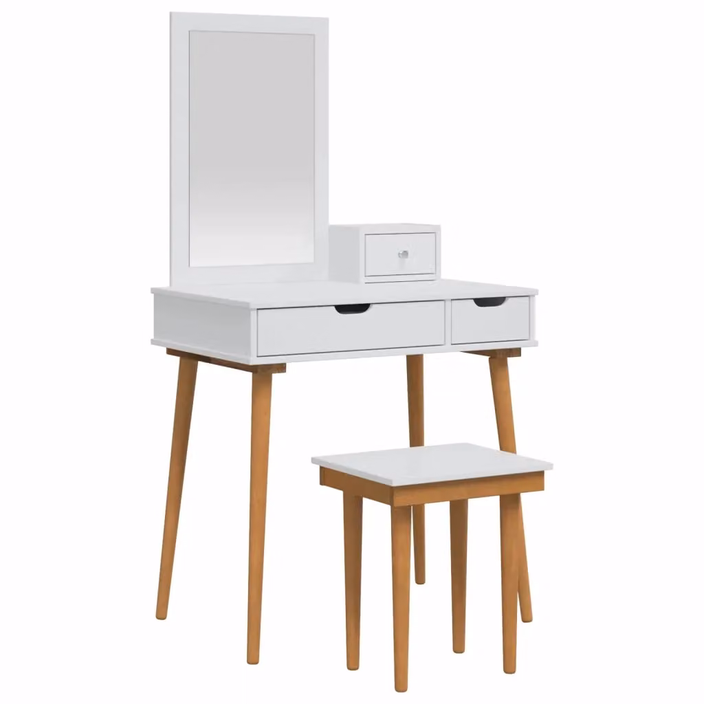 Set da Trucco Moderno vidaXL Bianco 4 Pezzi L/P/H: 76 x 50 x 143 cm – 2