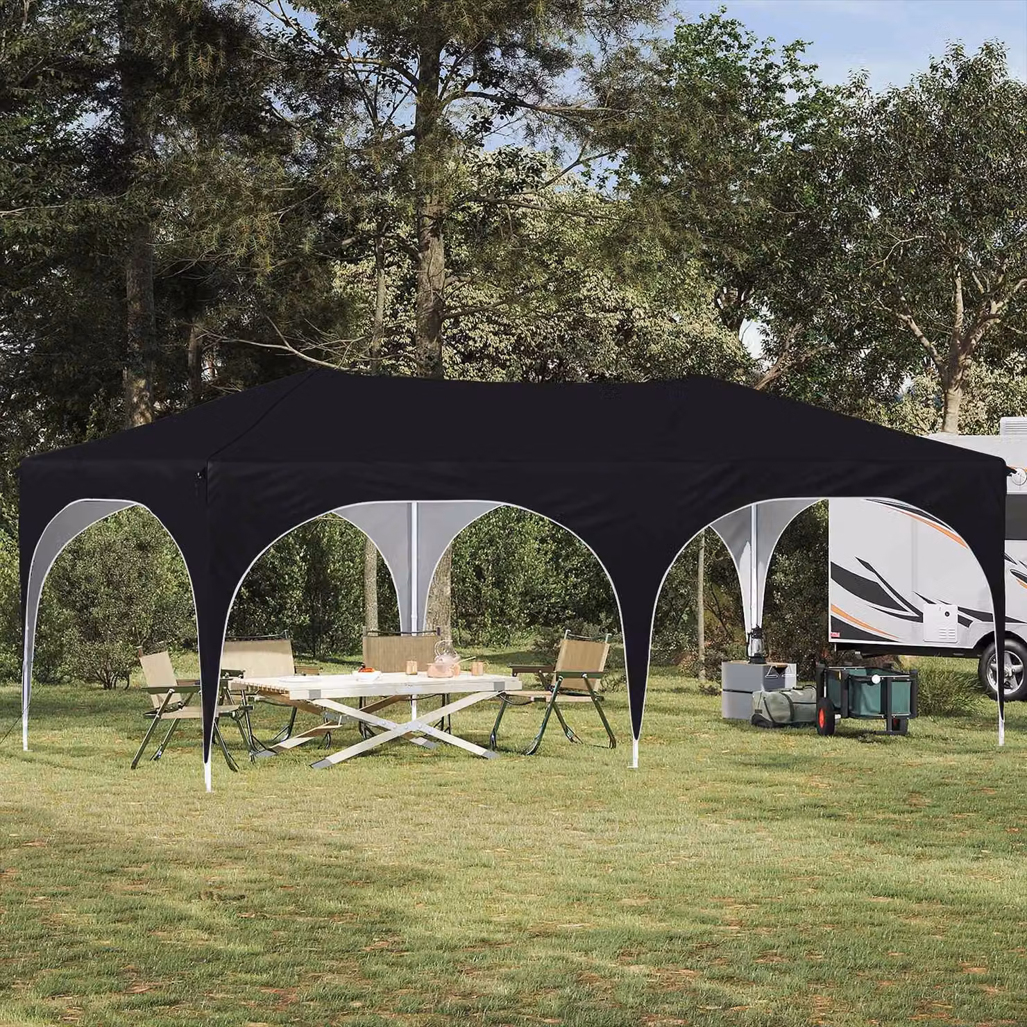 Maison Exclusive - Tenda pop-up per feste, dimensioni 575 x 288 x 245 cm, tessuto Oxford antracite