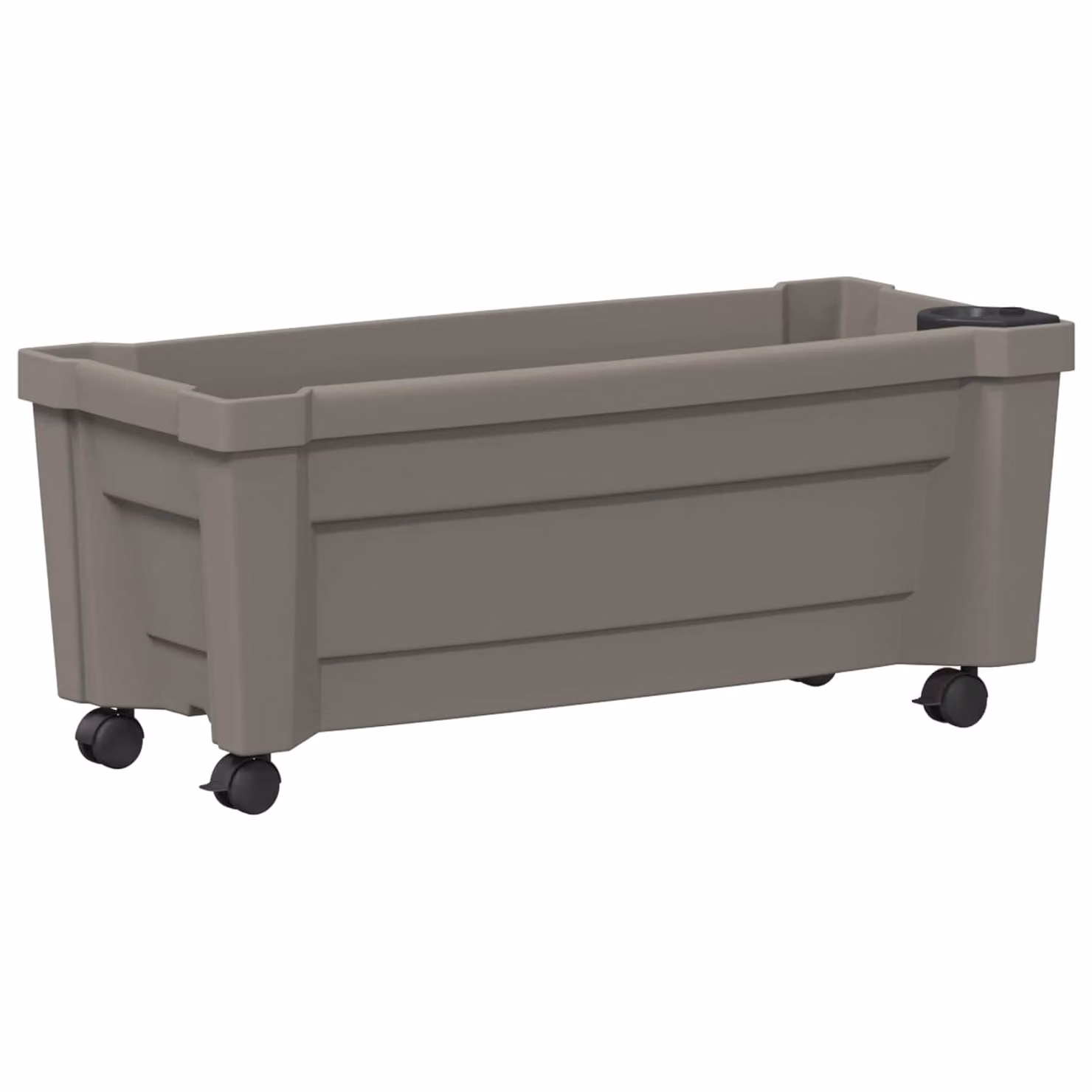 Vaso con ruote Calypso vidaXL in plastica grigio L: 79 cm, P: 35 cm, H: 33 cm