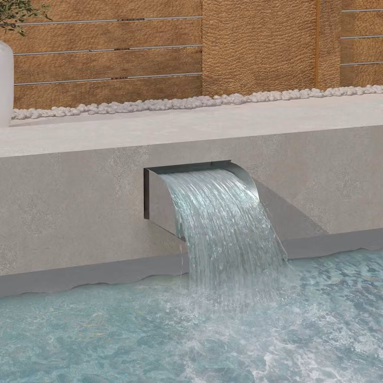 Cascata con LED vidaXL in Acciaio Inox 304 color Argento L: 30 cm, H: 34 cm, P: 14 cm