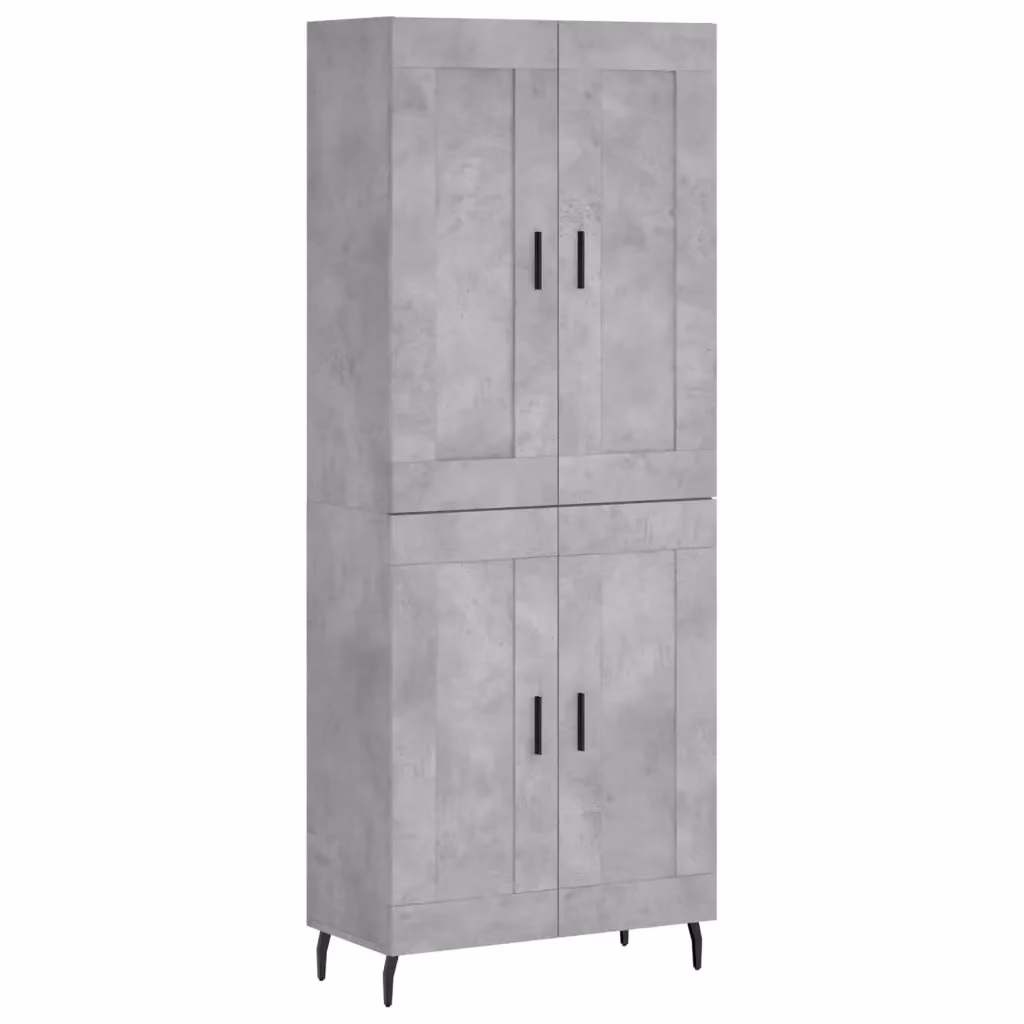 Credenza moderna vidaXL in legno e metallo, colore grigio, L: 69,5 cm, P: 34 cm, H: 180 cm – 2