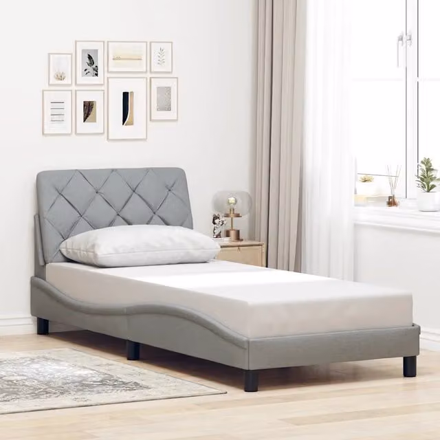Giroletto vidaXL in tessuto grigio chiaro senza materasso L/P/H: 200 x 80 x 15 cm – 1