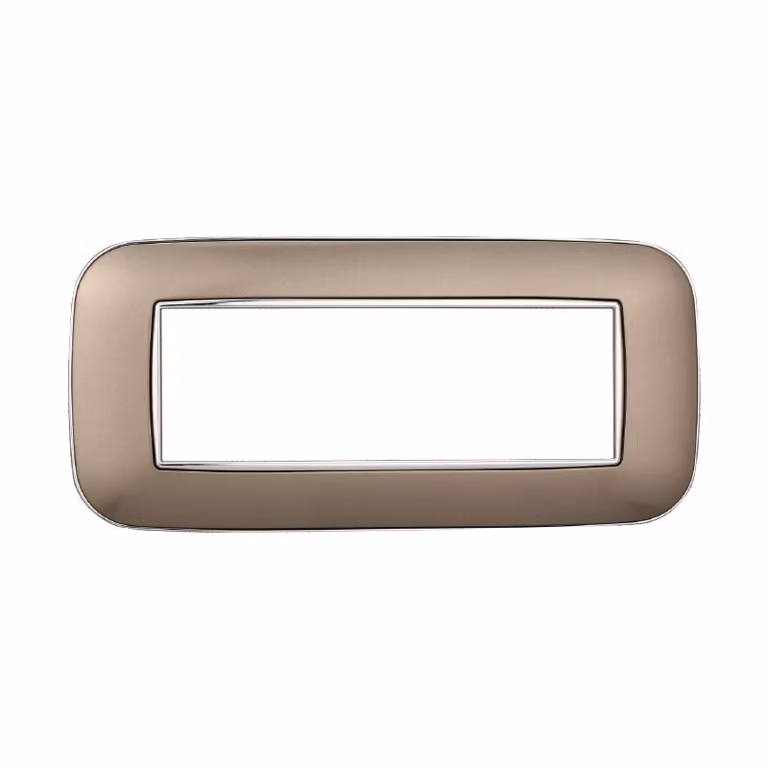 Placca compatibile Bticino Axolute 6 moduli plastica colore cromato lucido Orbis serie Moon Ettroit AN91613