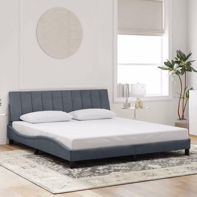 Giroletto senza materasso vidaXL Hanko in velluto grigio scuro, L/P/H: 180 x 200 cm