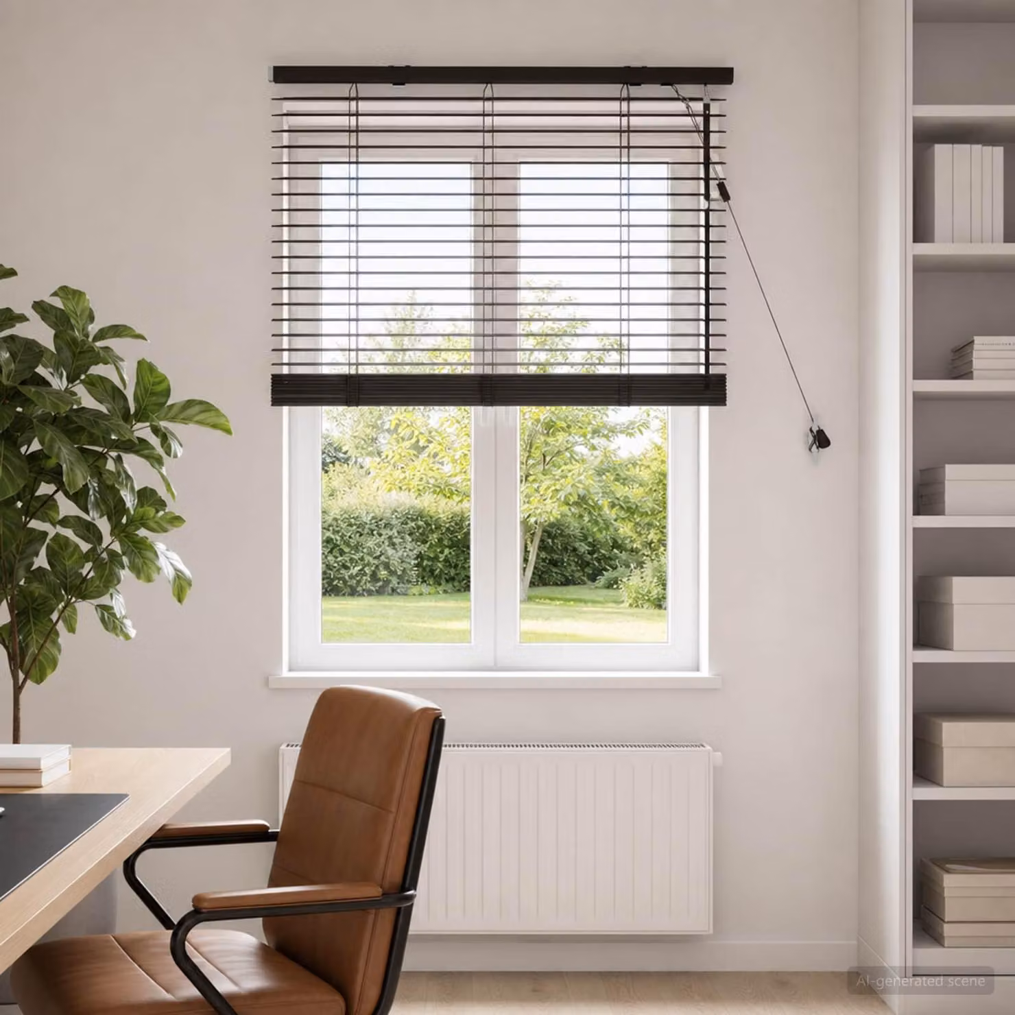 Tende avvolgibili per finestre Venet, colore marrone scuro, dimensioni 80 x 130 cm, larghezza lamelle 35 mm