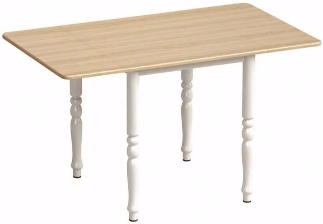 Tavolo da pranzo richiudibile per 2-6 persone, allungabile da 74 a 134 cm, piano in MDF effetto legno naturale, gambe in acciaio verniciato