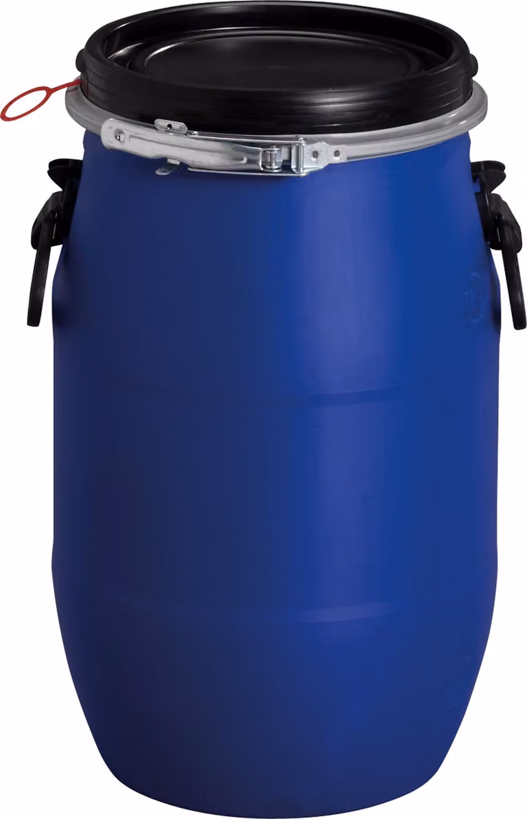 GRAF fusto a bocca larga in plastica 30 litri blu idoneo al contatto con alimenti con marchio UN