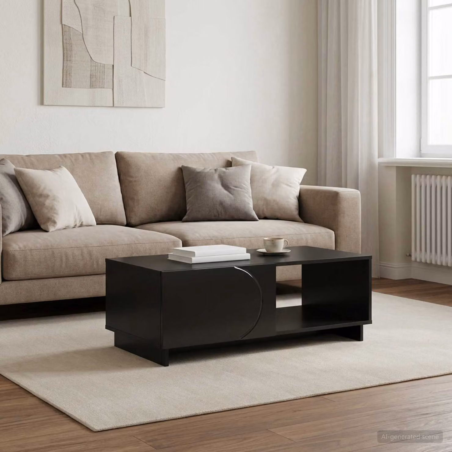 vidaXL Tavolino da salotto moderno in legno nero L 95 cm x P 50,5 cm x H 35 cm