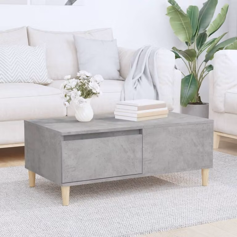 Maison Exclusive - Tavolino grigio cemento 90x50x36,5 cm Materiale ligneo
