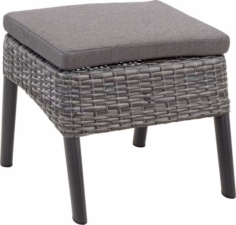 Sgabello - 53x55x39 cm - Alluminio - Olefina - Lavorazione a vimini