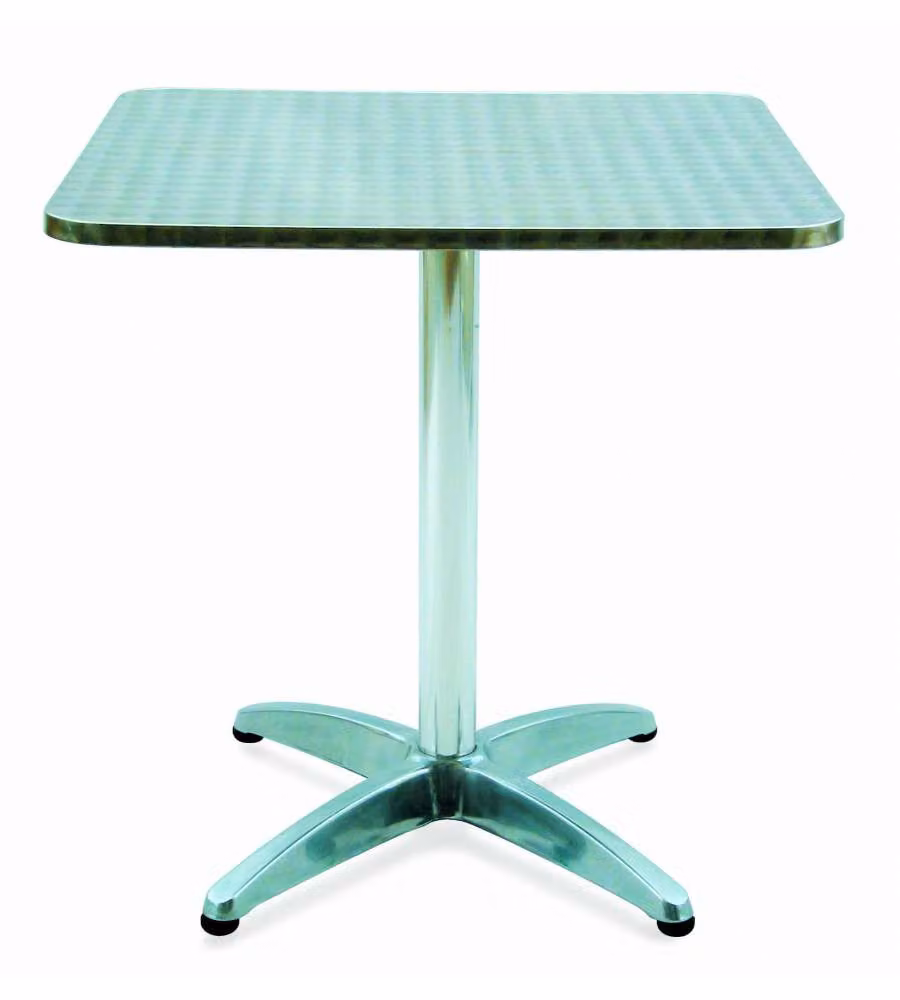 Tavolo Bar Quadrato in Alluminio 70x70 cm - Tavolino da Interno per Cucina e Locali
