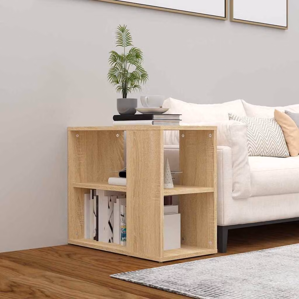 Credenza moderna vidaXL in legno multistrato color rovere sonoma, L 60 cm x P 30 cm x H 50 cm