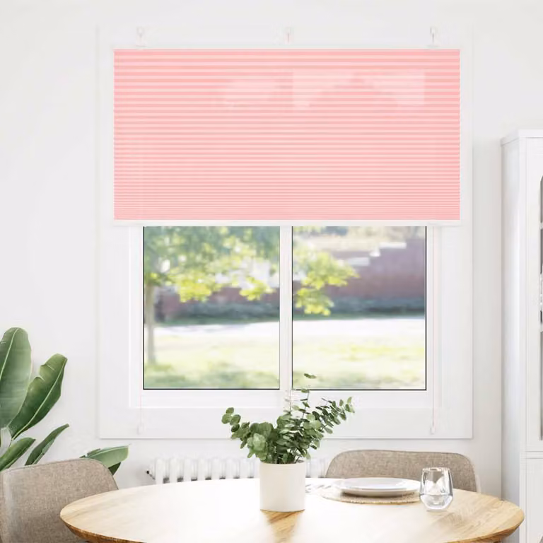 vidaXL Tenda Plissettata Rosa 120x100 cm Larghezza Tessuto 119,4 cm