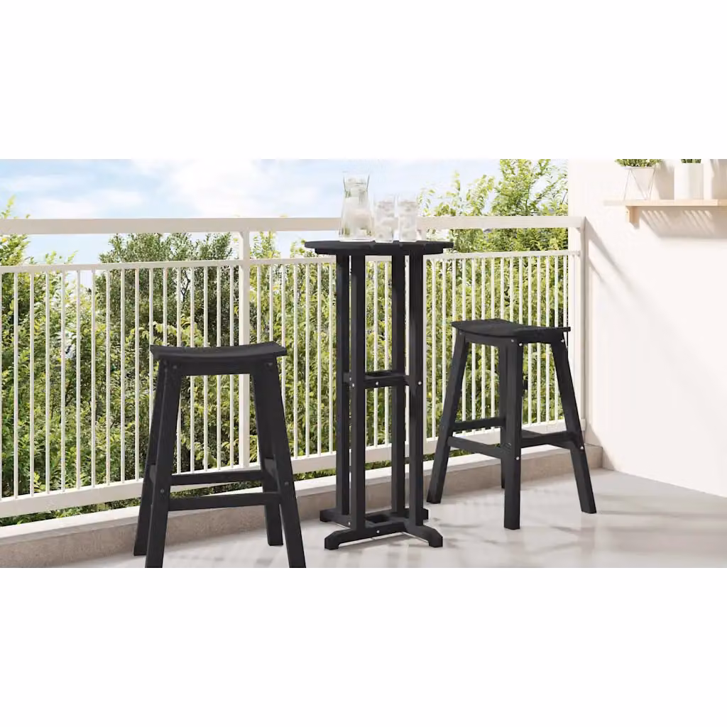 vidaXL Tavolo da bar moderno in polietilene nero L/P/H: 55 x 55 x 107 cm