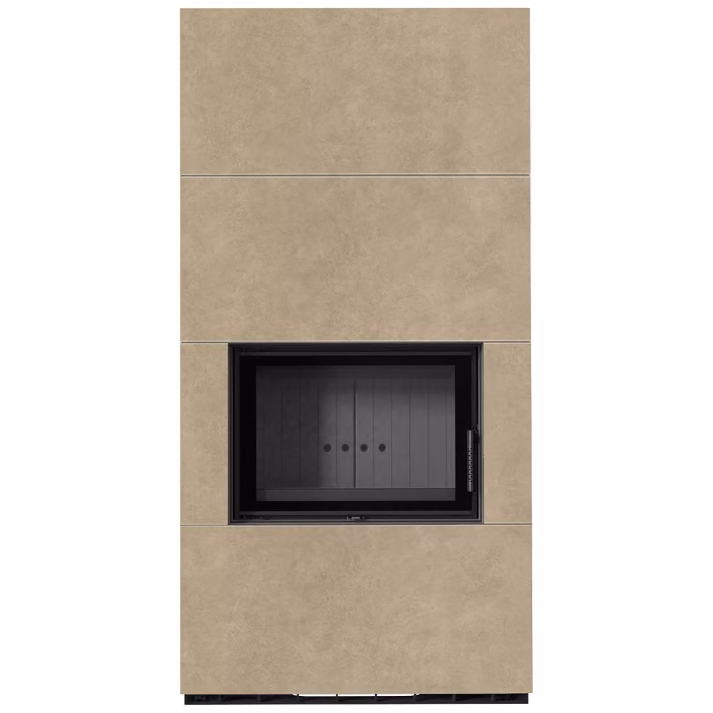 Kit camino KRATKI FLOKI BOX 8 kW Ø 160 quarzo sinterizzato FOKOS RENA rivestimento nero
