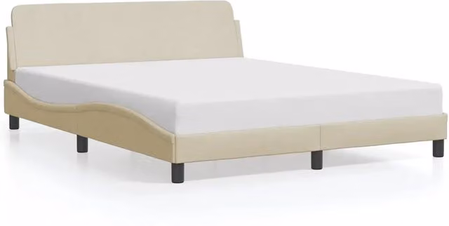 Letto matrimoniale Dover beige in tessuto con struttura in legno e metallo L/P: 160 x 200 cm