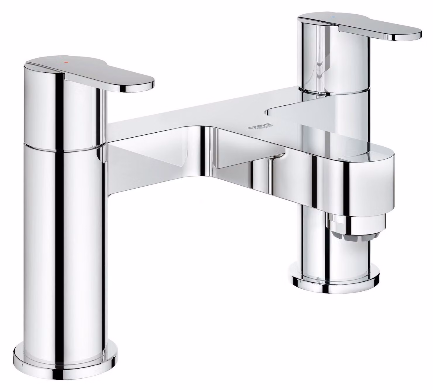 GROHE Get Miscelatore a due manopole per vasca, cromato, a 2 fori, montaggio a filo
