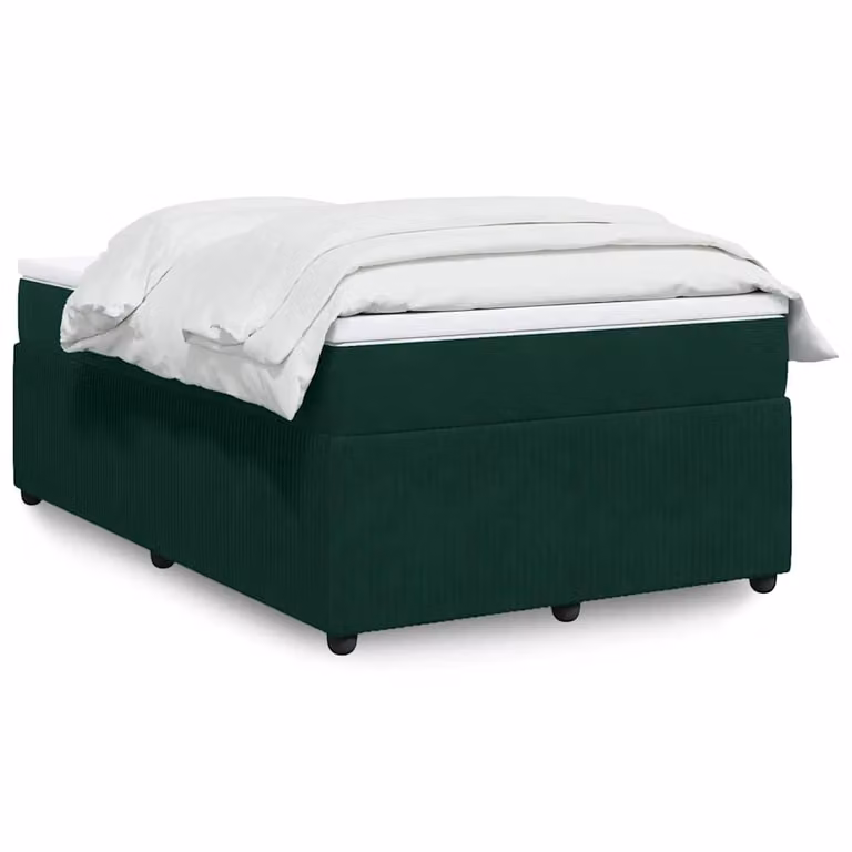 Giroletto a Molle con Materasso vidaXL in Velluto Verde e Bianco, L/P/H: 120 x 190 cm