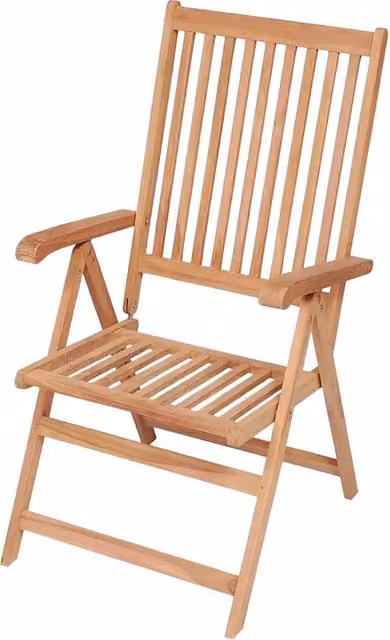 Set di 2 sedie pieghevoli reclinabili vidaXL in legno di teak marrone con braccioli per giardino e terrazzo