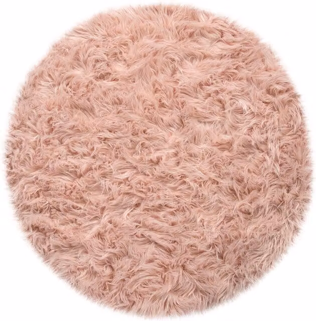 Tappeto rotondo a pelo alto Playara rosa Diametro: 120 cm – 1