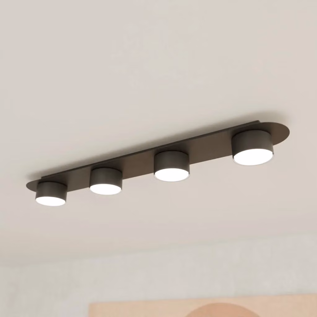Plafoniera lineare DIAZ Emibig in metallo nero per 4 lampadine GX53 12W – 2