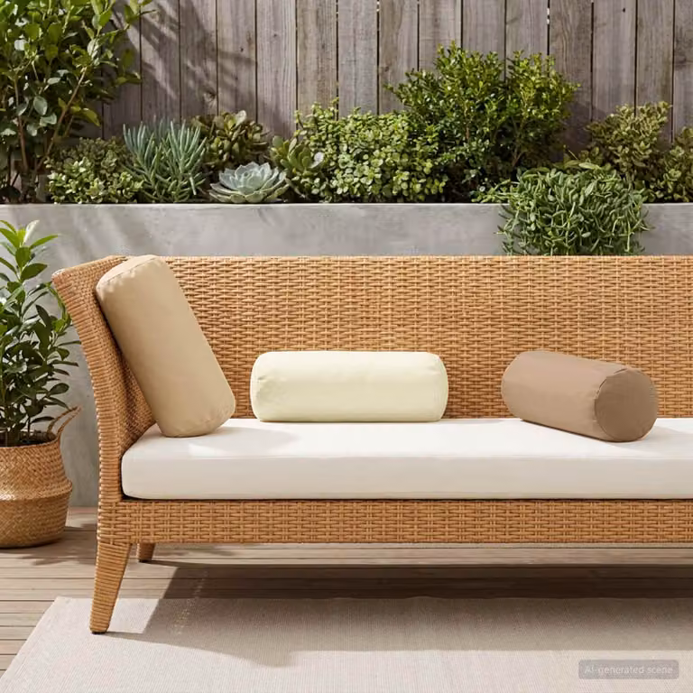 Set di 2 federe vidaXL HEERLEN beige in poliestere, forma ovale, Ø 15 x 40 cm