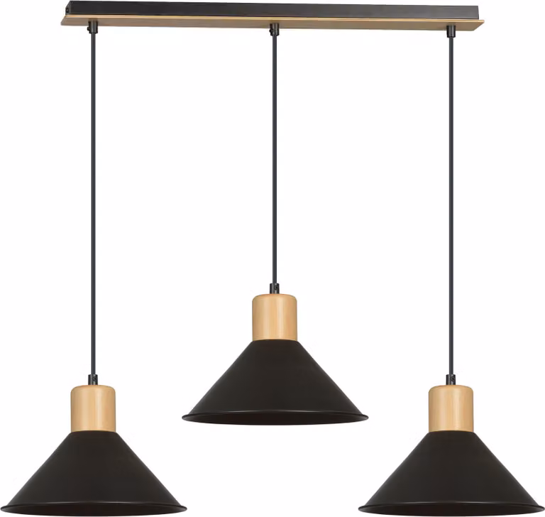 Lampadario Emibig 3xE27 60W ROWEN 3 BLACK 1044/3
