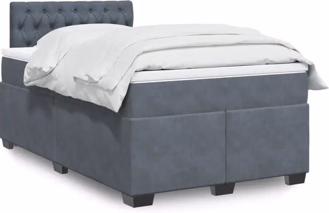 Giroletto a Molle con Materasso Grigio Scuro 120x190 cm Velluto 3286265