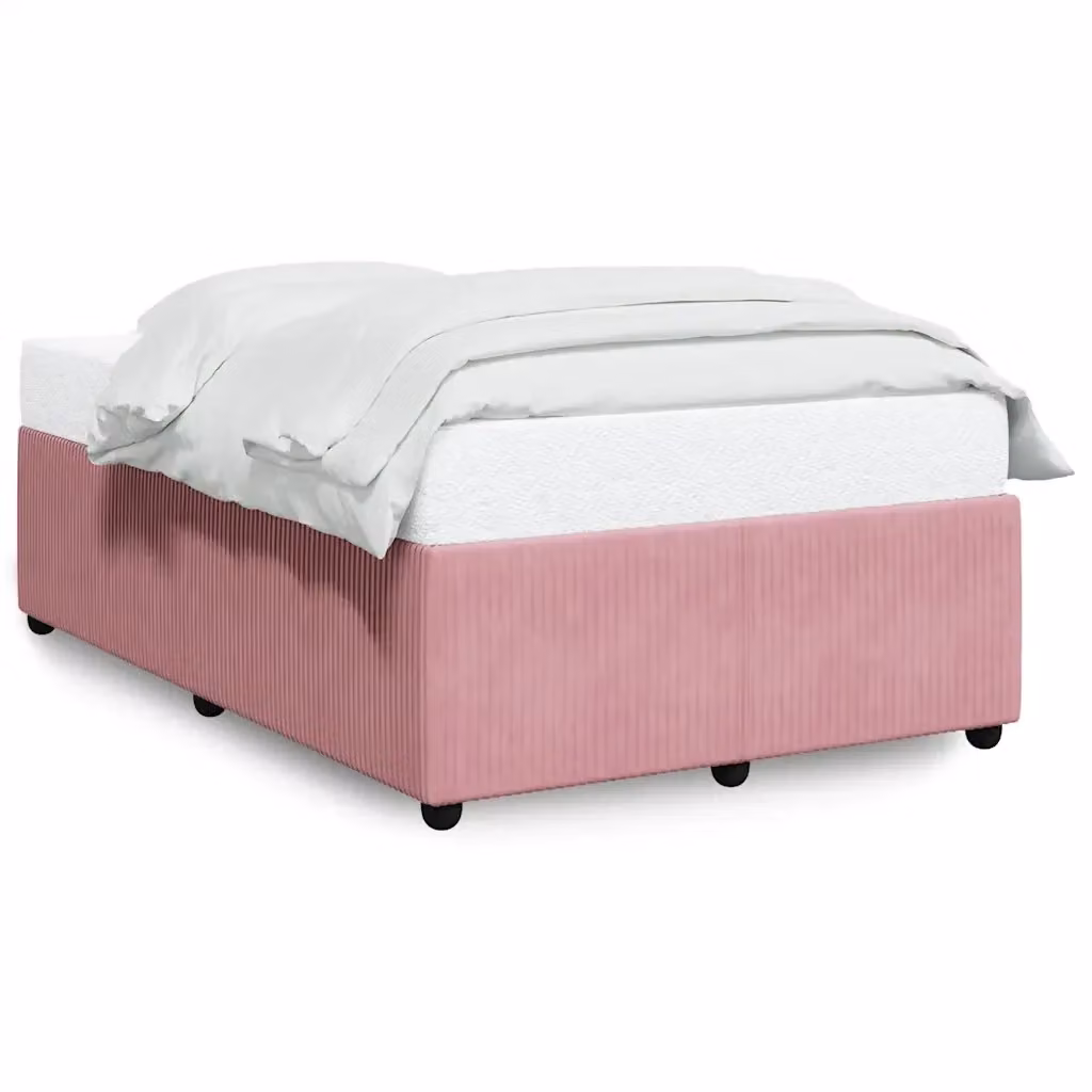 vidaXL Giroletto senza Materasso in Velluto Rosa L/P/H: 120 x 190 cm – 2