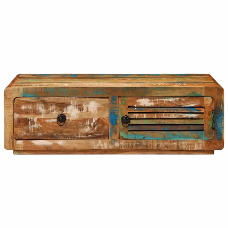 Tavolino da Salotto 89x55x29 cm in Legno Massello di Recupero