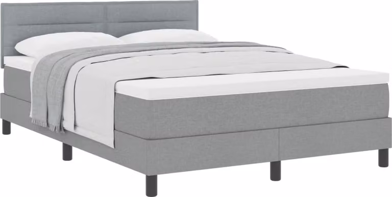 Letto a molle con testiera Grigio chiaro 140 x 200 cm Tessuto