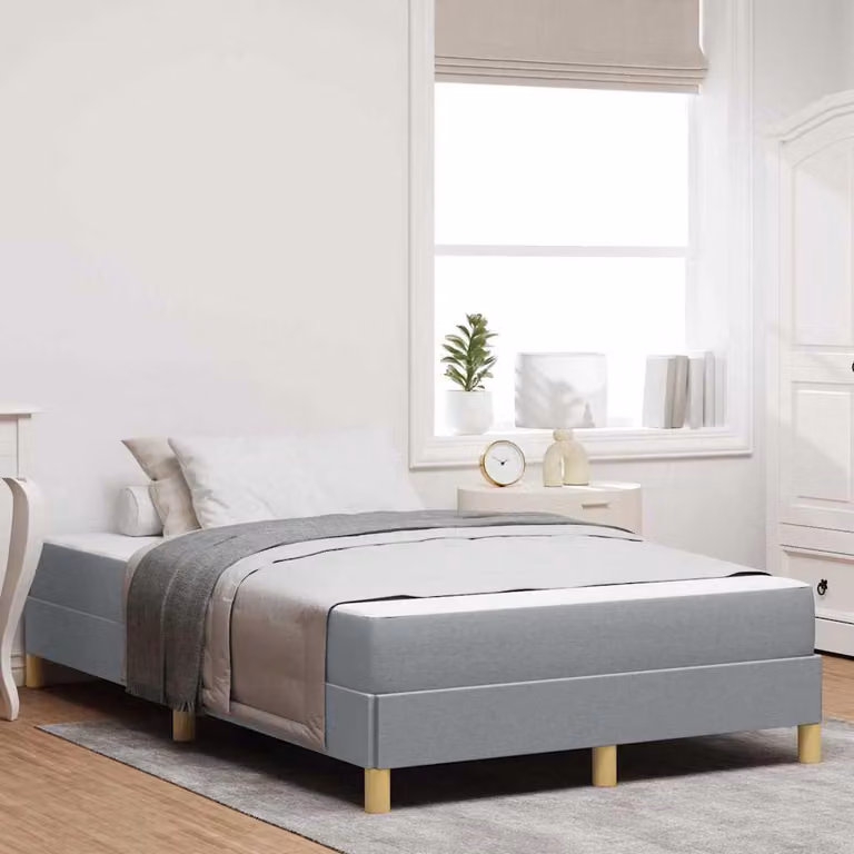 Maison Exclusive - Letto boxspring con materasso Grigio chiaro 120 x 200 cm Tessuto