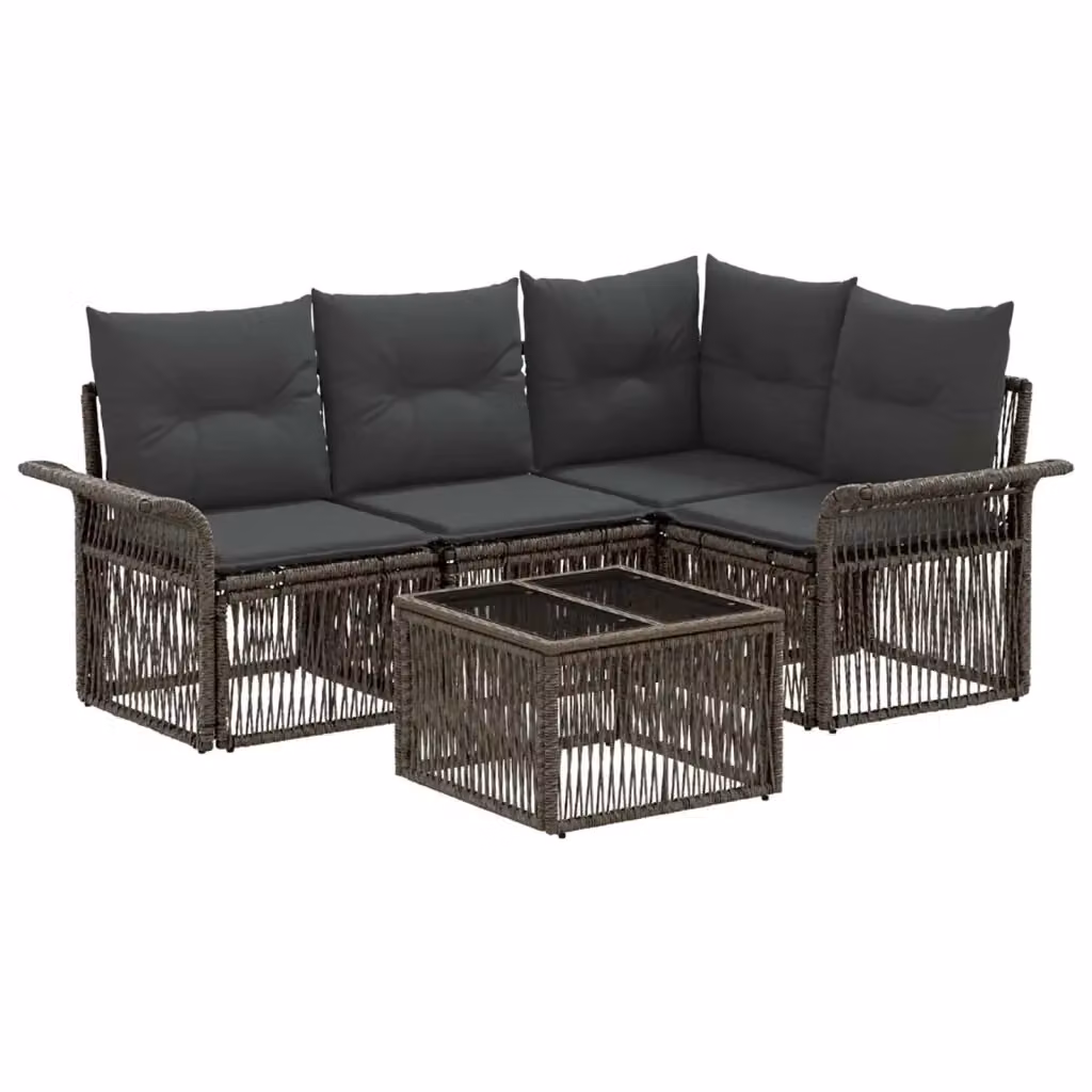 Set Divano da Giardino a L con Tavolino vidaXL Grigio con Cuscini e Struttura in Metallo – 2