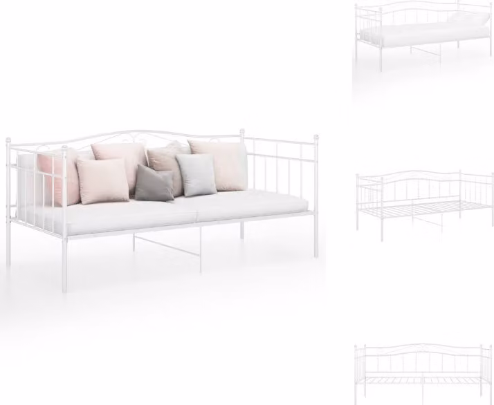vidaXL Divano letto Telaio letto bianco in metallo 90x200 cm - Letti e strutture letto