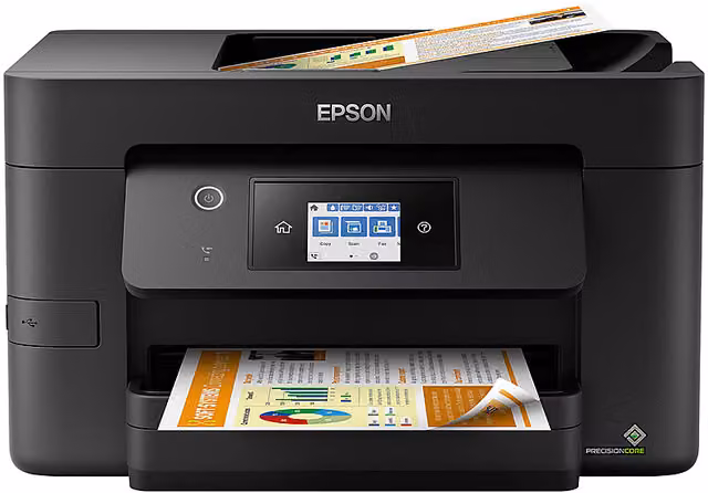 Stampante Inkjet Multifunzione 4 in 1 Epson WorkForce Pro WF-3825DWF a colori, Nera, con WiFi ed Ethernet