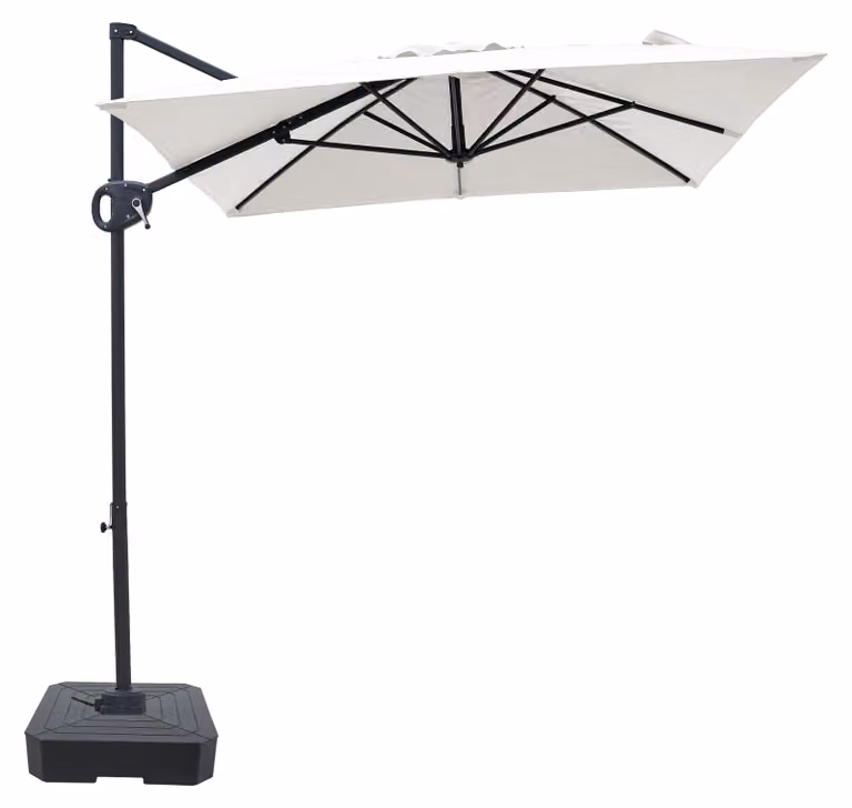 AXI Luma Ombrellone Decentrato rettangolare 200x300 cm, antracite/beige | Da giardino/terrazza con struttura verniciata a polvere | Incl. base a