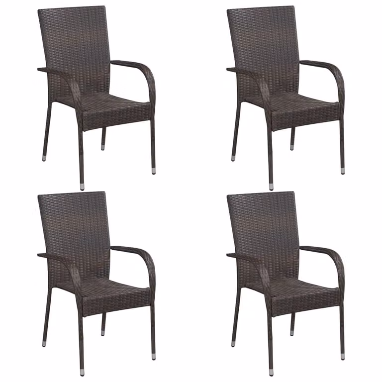 vidaXL set da pranzo da giardino 5 pezzi marrone