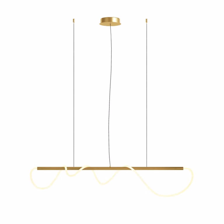 Lampadario A Sospensione Moderno Tau Alluminio Oro 1 Luce Led 30W