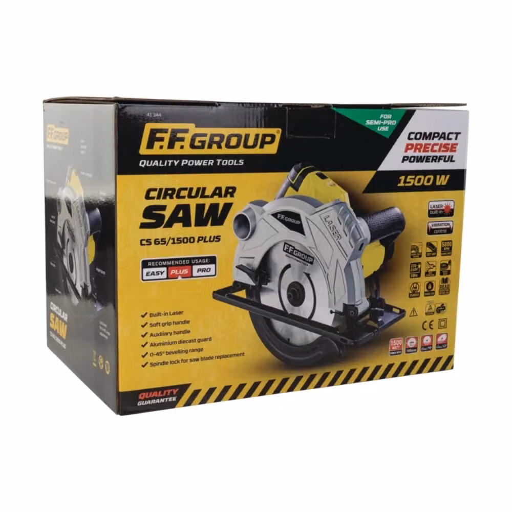 Ff group CS 65/1500 Plus sega circolare portatile con lama da 185 mm, colore giallo – 2