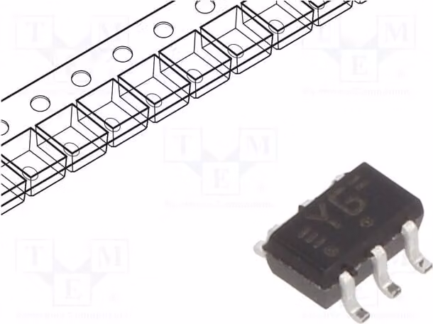 5x Serie: IN: 3 SMD SC88 OR, 1,65÷5,5VDC, 741G332GW.125, Tore, Inverter, Canali: 1