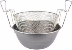 Friggitrice con cestello Ilsa in ferro silver spazzolato, Diametro cestello: 36 cm