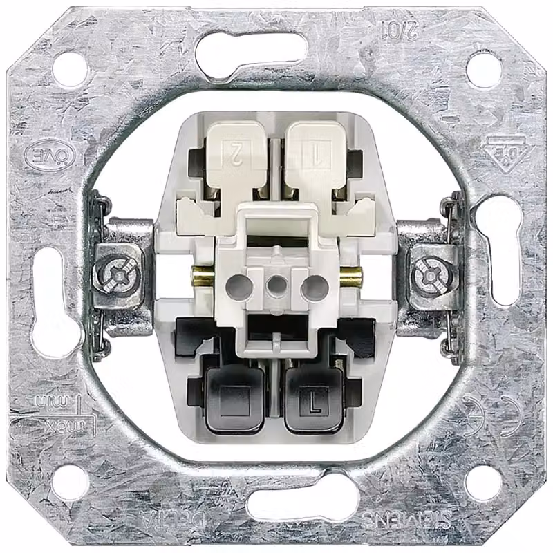 Siemens 5TA2131, interruttore a pulsante, metallo, multicolore, grado di protezione IP20, montaggio su guida DIN, 10 A