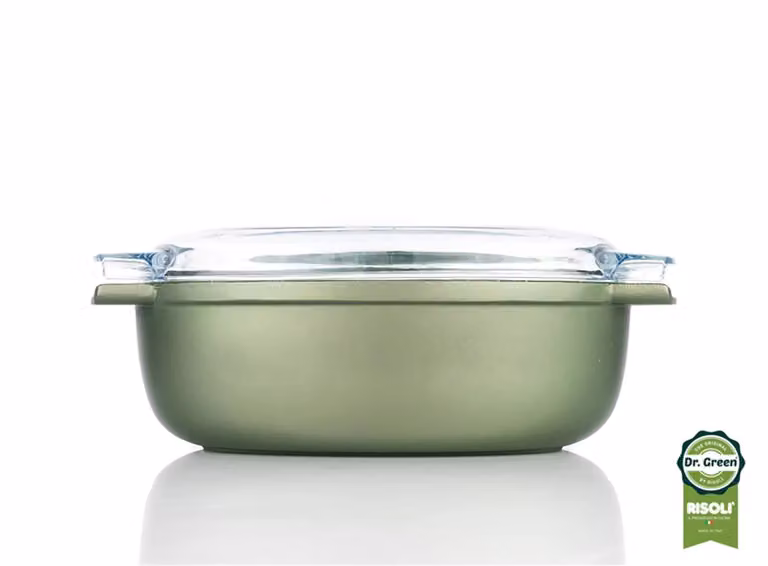 Rostiera Dr. Green in alluminio pressofuso con coperchio e due maniglie, dim.36x24cm