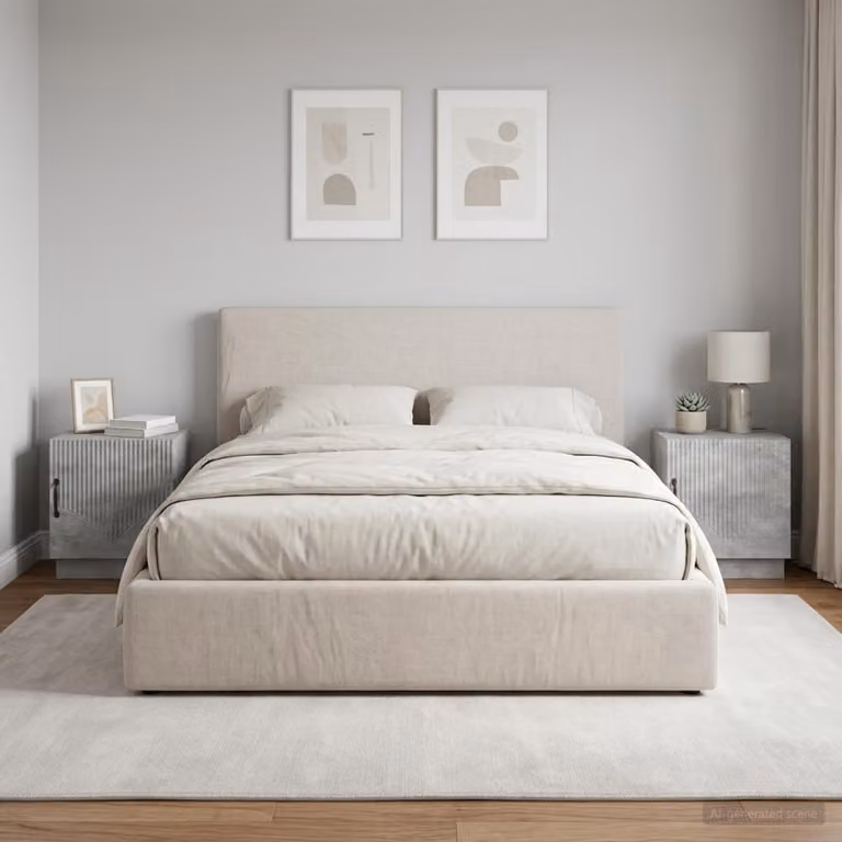 Set di 2 comodini moderni vidaXL in grigio cemento, L 43 cm x P 34,5 cm x H 47 cm