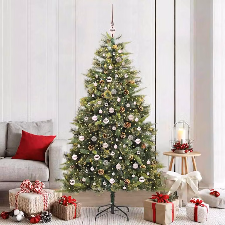 Maison Exclusive - Albero di Natale artificiale pieghevole con pigne, altezza 210 cm