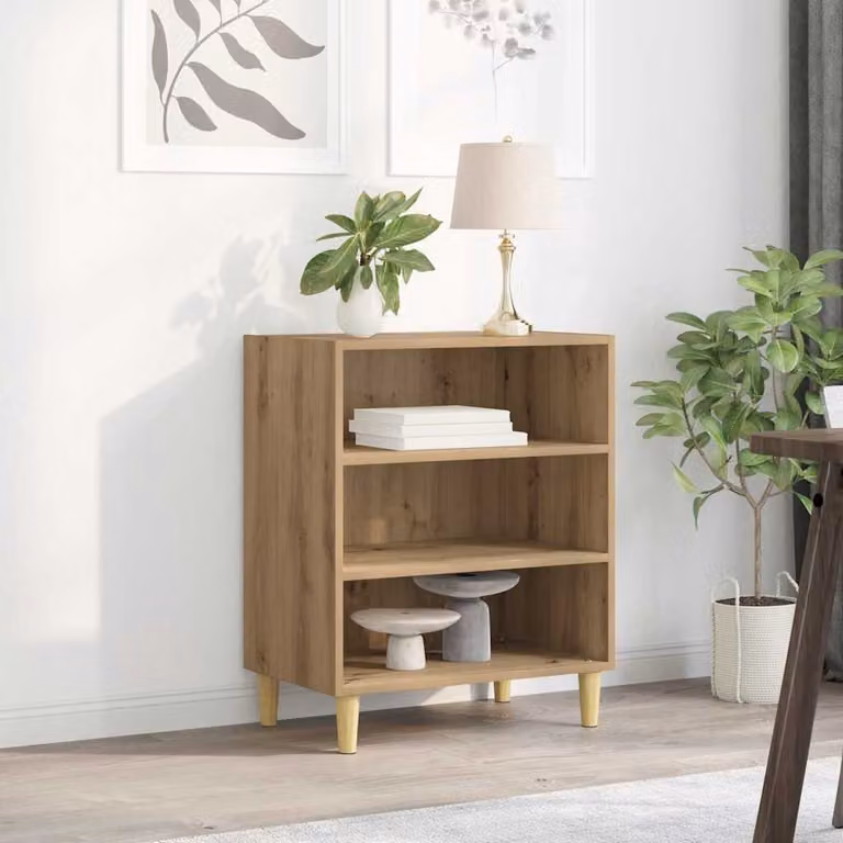 Credenza moderna vidaXL in MDF color rovere marrone, sospesa a parete, L 57 cm x P 35 cm x H 70 cm
