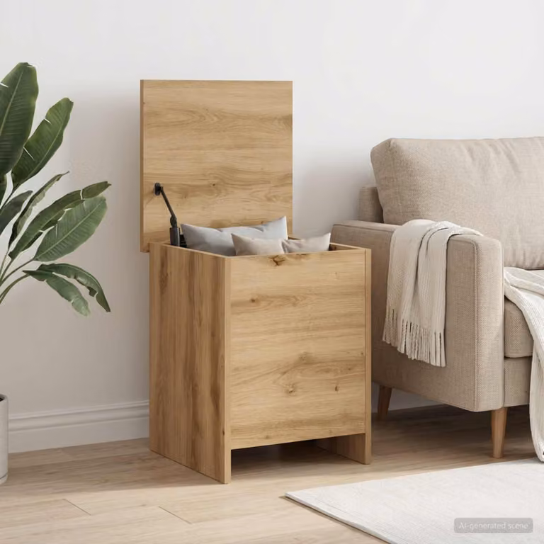 Cassa di stoccaggio moderna vidaXL in legno color marrone con coperchio rimovibile L/P/H: 40 x 40 x 50 cm